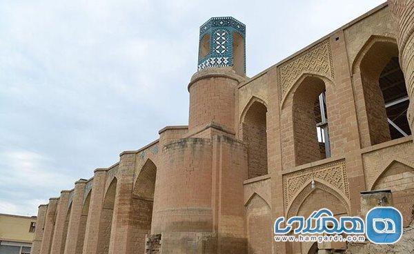 دوره تازه بازسازی مسجد جامع شوشتر شامل استحکام بخشی و تعویض سنگ زیر مناره است